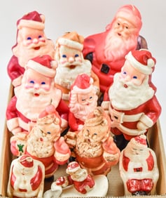 VINTAGE CHRISTMAS SANTA CLAUS CANDLES: GURLEY, TAVERN, SUNI CANDLES