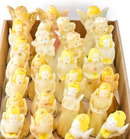 VINTAGE CHRISTMAS ANGEL CANDLES: GURLEY & TAVERN