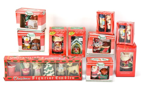 VINTAGE CHRISTMAS CANDLES IN ORIGINAL BOXES: JASCO, PQI, HARTIN INTERNATIONAL, & MORE
