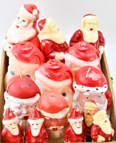 VINTAGE CHRISTMAS SANTA CLAUS CANDLES: GURLEY & TAVERN