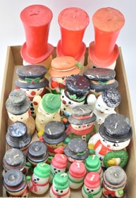 VINTAGE CHRISTMAS SNOWMEN CANDLES: GURLEY, KAMEYAMA, RUSS, NORCROSS HEIRLOOM, & MORE