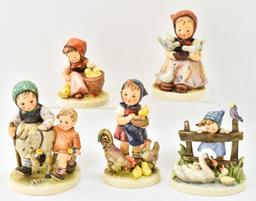 HUMMEL FIGURINES: NO. 57, NO. 337, NO. 344, NO. 199, NO. 334