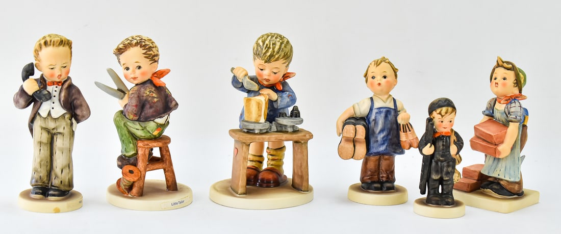 HUMMEL FIGURINES: NO. 345, NO. 143, NO. 12, NO. 124, NO. 308, NO. 305 (1 of 5)