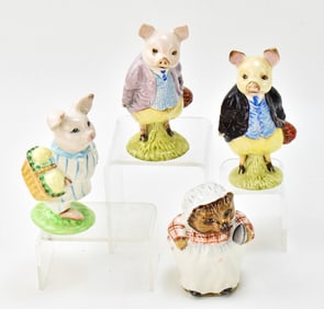 BESWICK BEATRIX POTTER PIG & HEDGEHOG FIGURINES