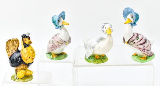 BESWICK BEATRIX POTTER CHICKEN & DUCKS FIGURINES
