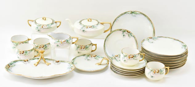 J & C BAVARIA HAND-PAINTED TEA & LUNCHEON SET