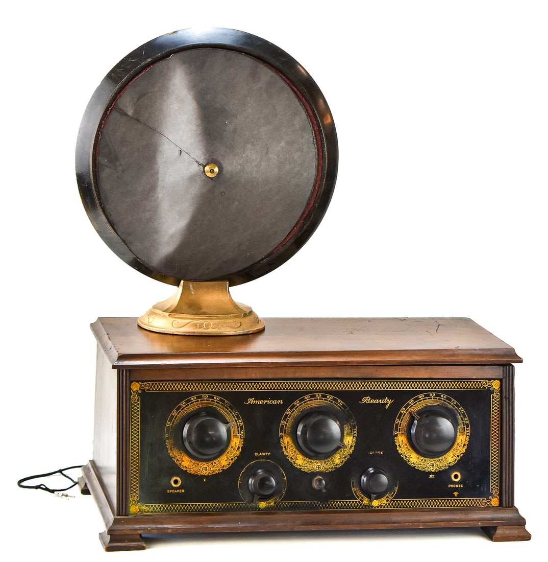 AMERICAN RADIO MANUFACTURING COMPANY AMERICAN BEAUTY TUBE RADIO & VELVET-TONE SPEAKER (1 of 6)