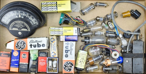 ASSORTED VINTAGE AMPLIFIER & RADIO TUBES & MORE