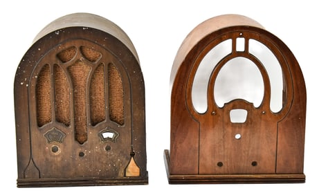 VINTAGE CATHEDRAL RADIO CASES: RCA VICTOR MODEL K-50 & PHILCO MODEL 51