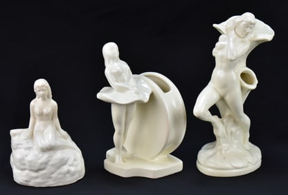 ART NOUVEAU-STYLE NUDE FIGURAL VASES