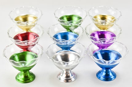 MIDCENTURY HELLER HOSTESS 'COLORAMA' SHERBET GLASSES