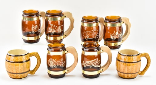 MID-CENTURY WESTERN BARREL MUGS SIESTA WARE & OTHER