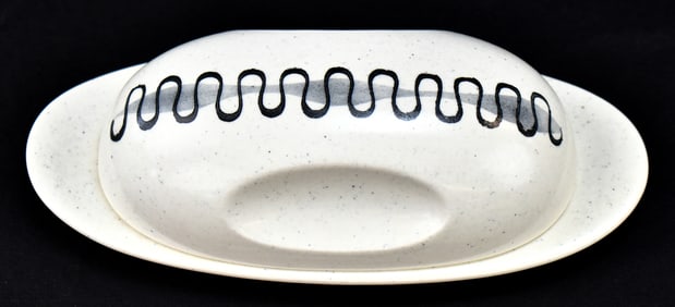 METLOX POPPY TRAIL 'AZTEC' PATTERN BUTTER DISH