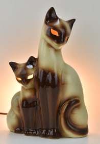 VINTAGE KRON SIAMESE CAT TELEVISION LAMP