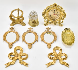 VINTAGE HOLLYWOOD REGENCY GILT DECOR ITEMS: STYLEBUILT, GODINGER SILVER ART COMPANY, MATSON, & MORE