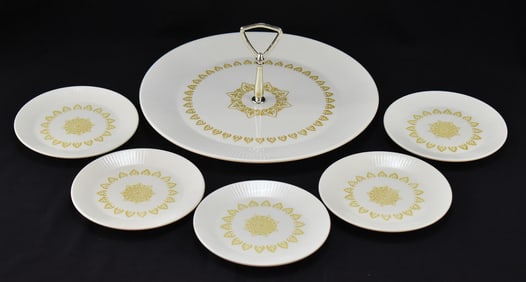 MID-CENTURY SHEFFIELD TREAT PLATTER SET