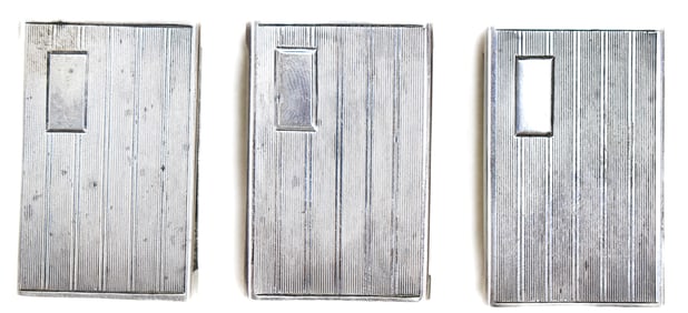 ART DECO PLATED STERLING MATCH BOX COVERS