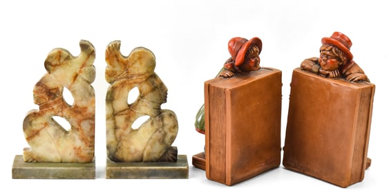 TWO SETS OF VINTAGE BOOKENDS