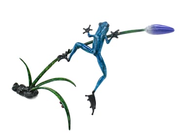 TIM COTTERILL 'TULIP' BRONZE FROG SCULPTURE