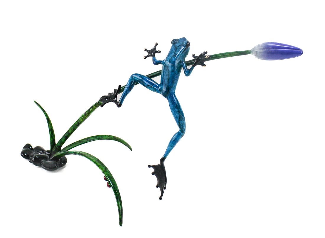 TIM COTTERILL 'TULIP' BRONZE FROG SCULPTURE (1 of 6)