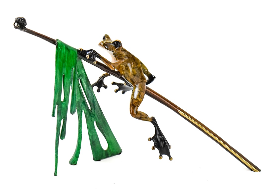 TIM COTTERILL 'BEETLE BRUNCH' BRONZE FROG SCULPTURE (1 of 4)