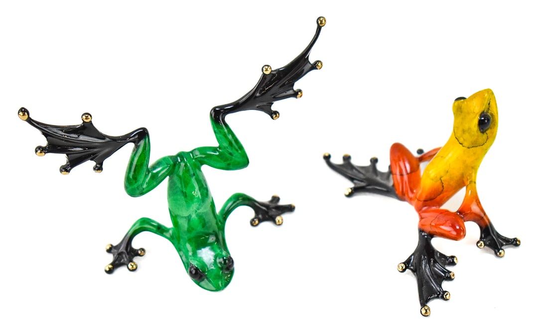 TIM COTTERILL 'FOREST' & 'EMBER' BRONZE FROG SCULPTURES (1 of 3)