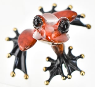 TIM COTTERILL 'BASHFUL' BRONZE FROG SCULPTURE