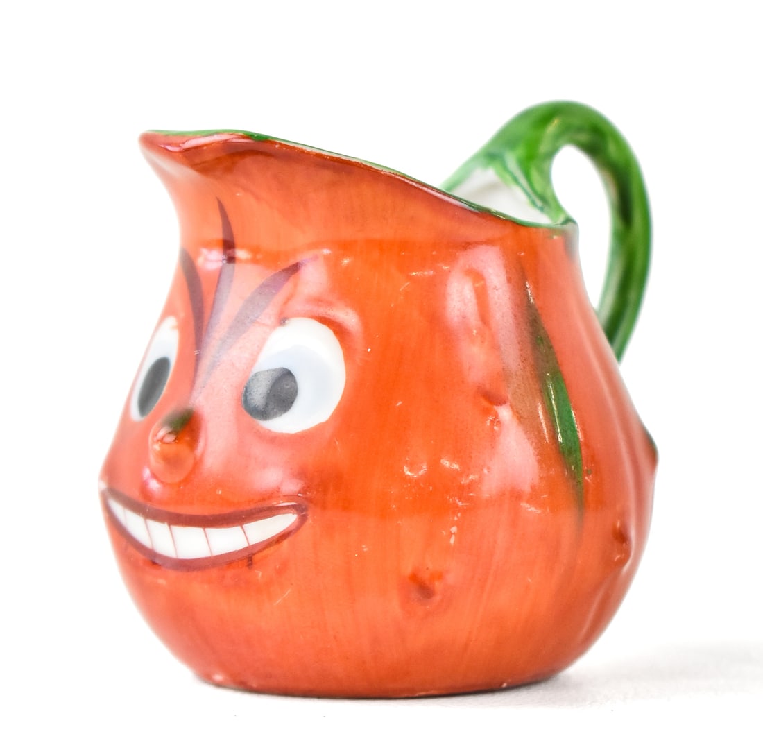 VINTAGE CHILDREN'S JAPANESE ANTHROPOMORPHIC PUMPKIN TEA SET CREAMER (1 of 4)