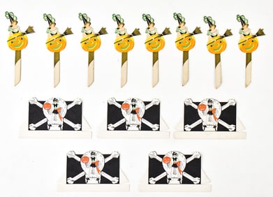 GIBSON (ATTR.) ART DECO WITCH & PIRATE PLACE CARDS