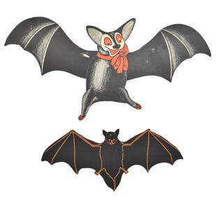 VINTAGE DENNISON DIECUT BAT & BEISTLE DIECUT JOINTED BAT