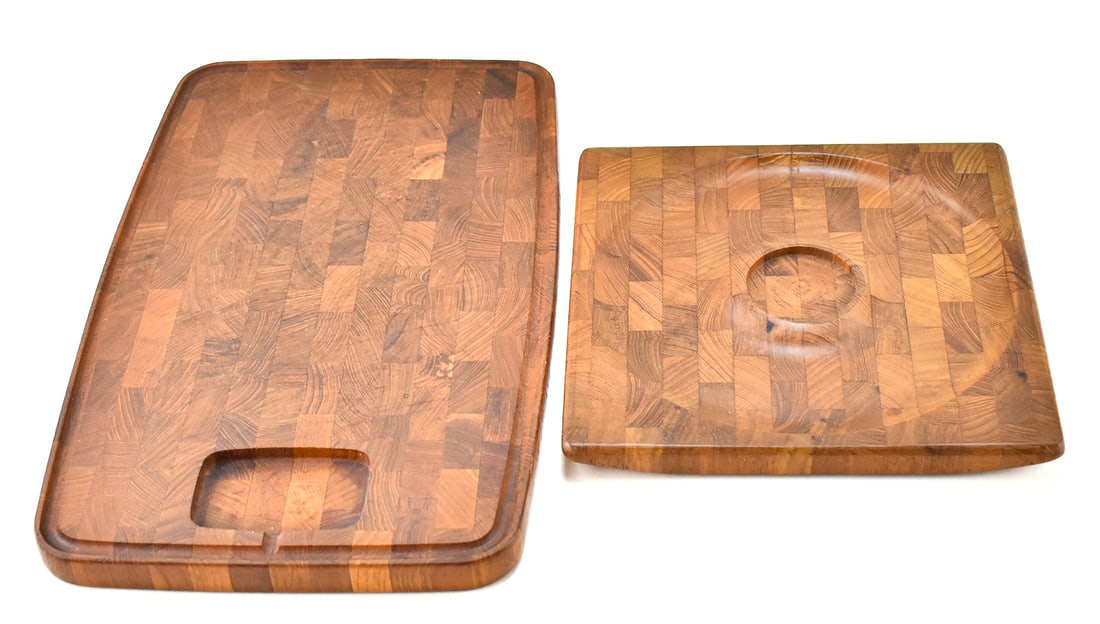 VINTAGE DIGSMED TEAK CHARCUTERIE/CUTTING BOARD & KALMAR DESIGNS TEAKWOOD CHEESE/CRACKER BOARD (1 of 3)