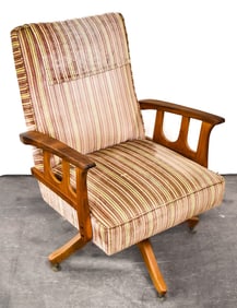 MID-CENTURY UPHOLSTERED ROCKER ARMCHAIR