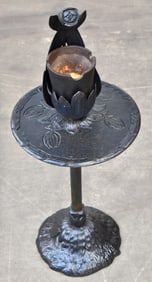 SCROLL ART COMPANY (ATTR.) CAST IRON TULIP SMOKER'S STAND
