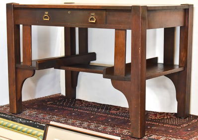 ARTS & CRAFTS MISSION OAK WRITING DESK