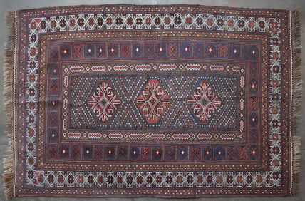 VINTAGE PERSIAN SHIRAZ AREA RUG; EARLY 20TH CENTURY