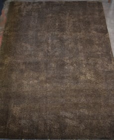 ASCEND 'BAMBINO II' NEW ZEALAND MERINO WOOL & BAMBOO BROWN AREA SHAG RUG