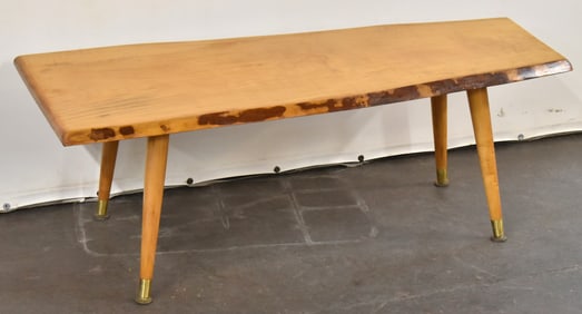 MIDCENTURY LIVE EDGE MAPLE BENCH