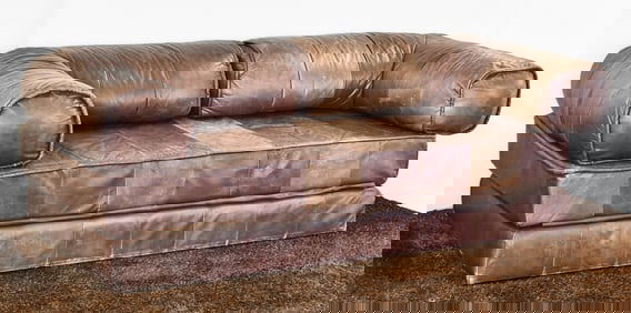 1970s SWISS DE SEDE TEAM LEATHER PATCHWORK SOFA BED DS88