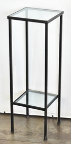 MIDCENTURY TWO-TIER GLASS PLANT STAND