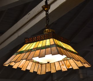 SLAG GLASS HANGING LIGHT