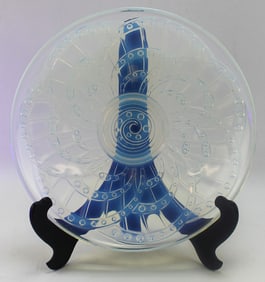 FRENCH ART DECO OPALESCENT GLASS CENTERPIECE SIGNED J. LANDIER FRANCE