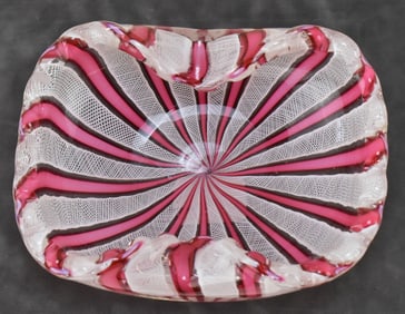 MURANO ART GLASS LATTICE BOWL