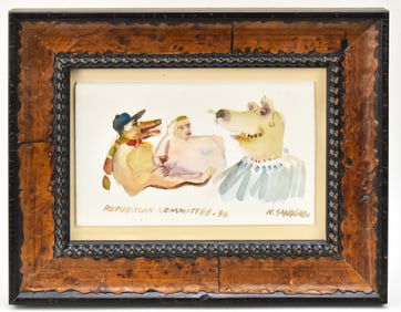 NELSON SANDGREN 'REPUBLICAN COMMITTEE' WATERCOLOR PAINTING