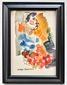 NELSON SANDGREN PORTRAIT WATERCOLOR PAINTING