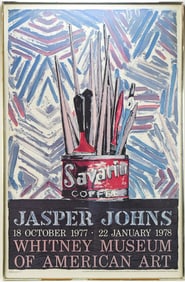 JASPER JOHNS 'SAVARIN' WHITNEY MUSEUM OF ART EXHIBITION POSTER, OFFSET LITHOGRAPH