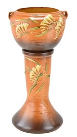 ROSEVILLE POTTERY FREESIA PEDESTAL JARDINIERE #669-8