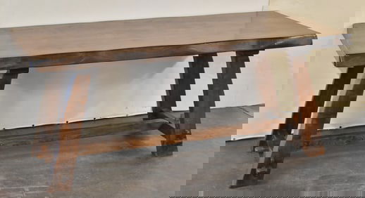 LIVE EDGE OAK TRESTLE TABLE