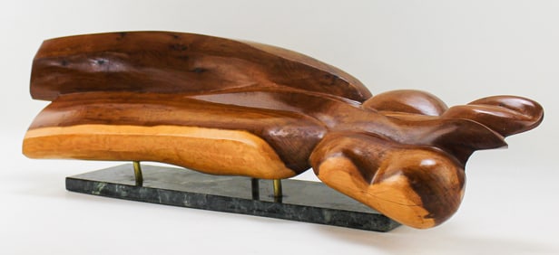 ABSTRACT CARVED WOOD SCULPTURE