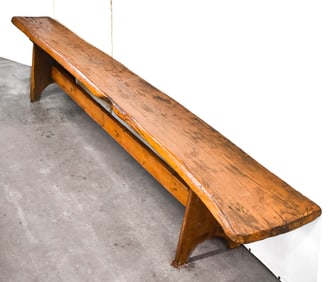 FRENCH BRUTALIST LIVE EDGE BENCH