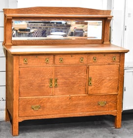 EARLY 20TH C. ARTS & CRAFTS OAK SIDEBOARD